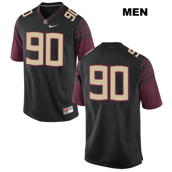 Men's NCAA Nike Florida State Seminoles #90 Demarcus Christmas College No Name Black Stitched Authentic Football Jersey KFL6769HF